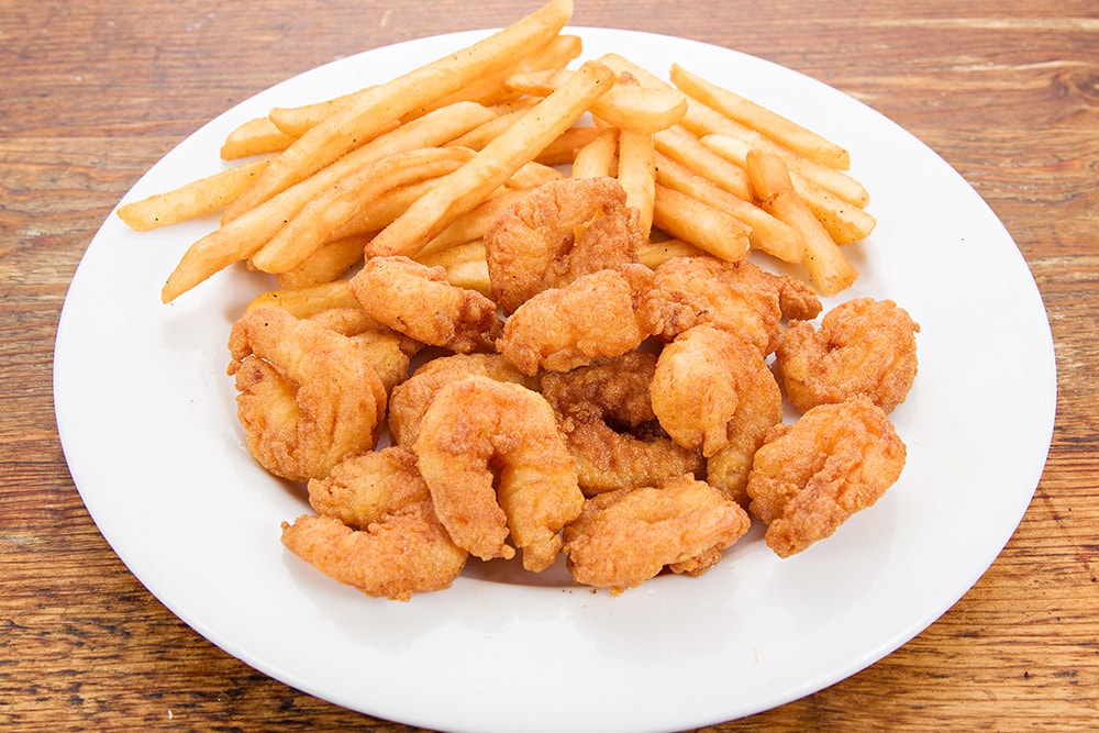 fried shrimp with french fries